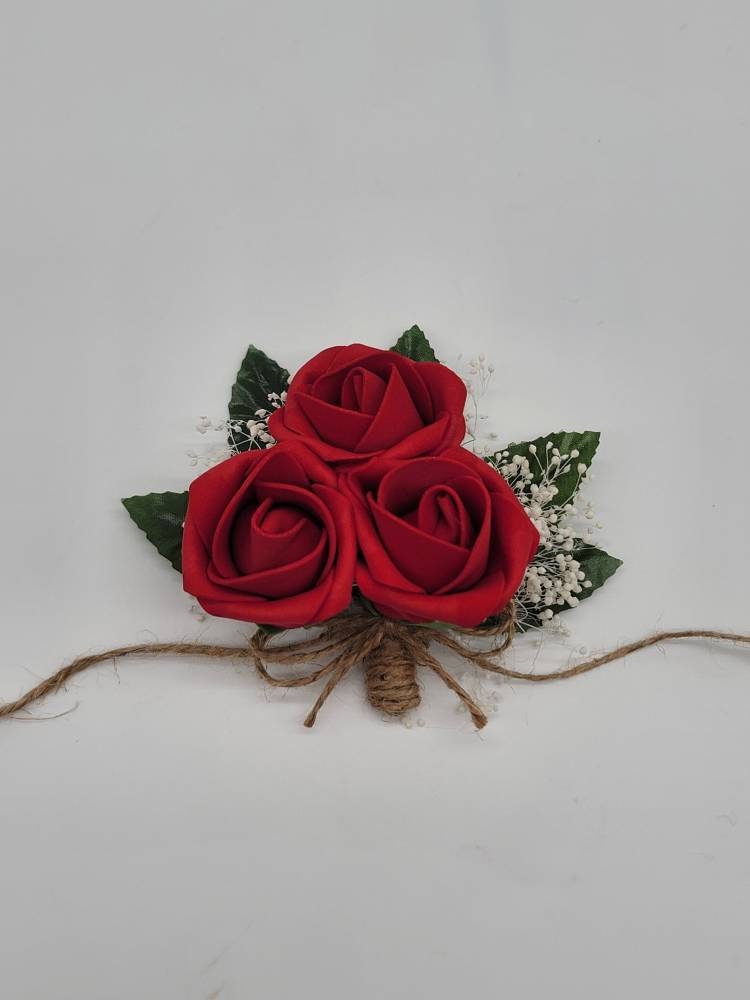 Sunflower Bridal Bouquet,red bouquet,rustic,burlap Bridesmaids Bouquet,Toss Bouquet,Matching Boutonnieres & Corsages, Available In 27 Colors