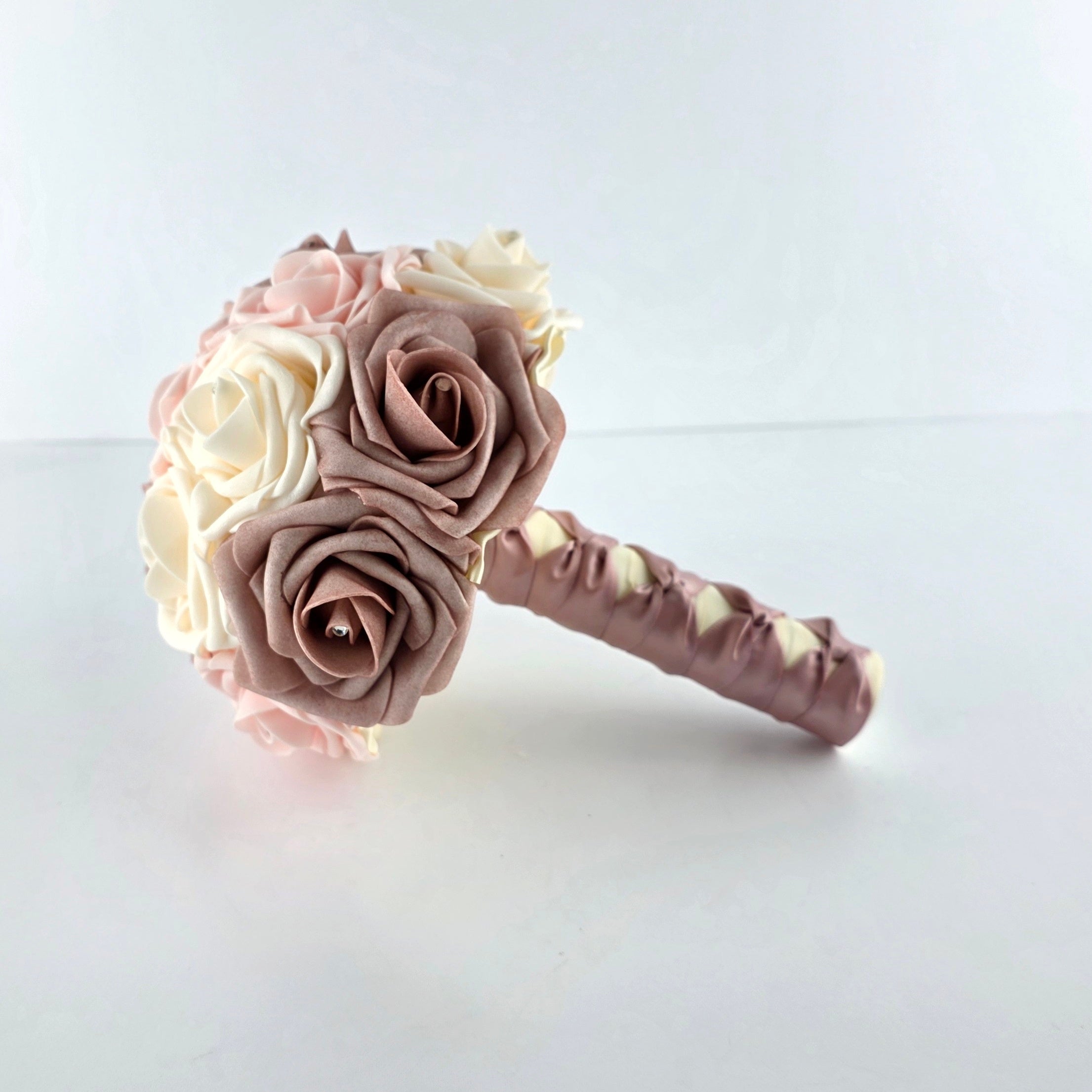 Blush, Cream, and Dusty Rose Wedding Bouquet