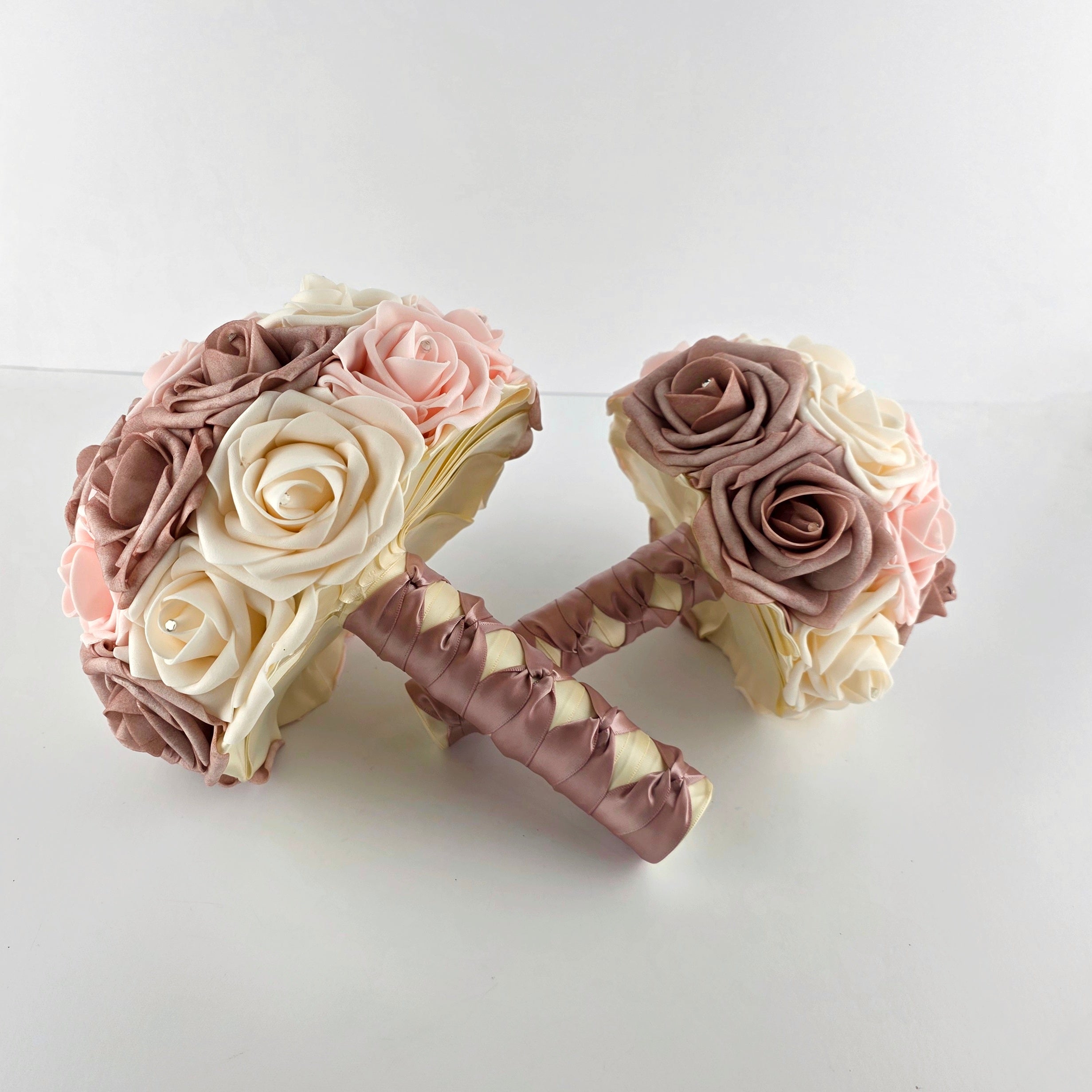 Blush, Cream, and Dusty Rose Wedding Bouquet
