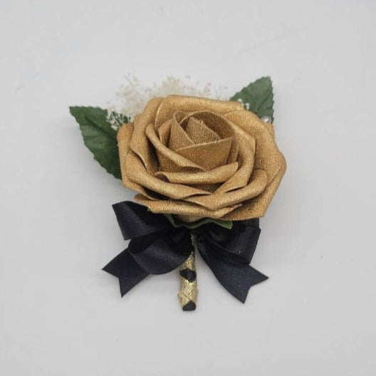 Black and Gold Boutonniere