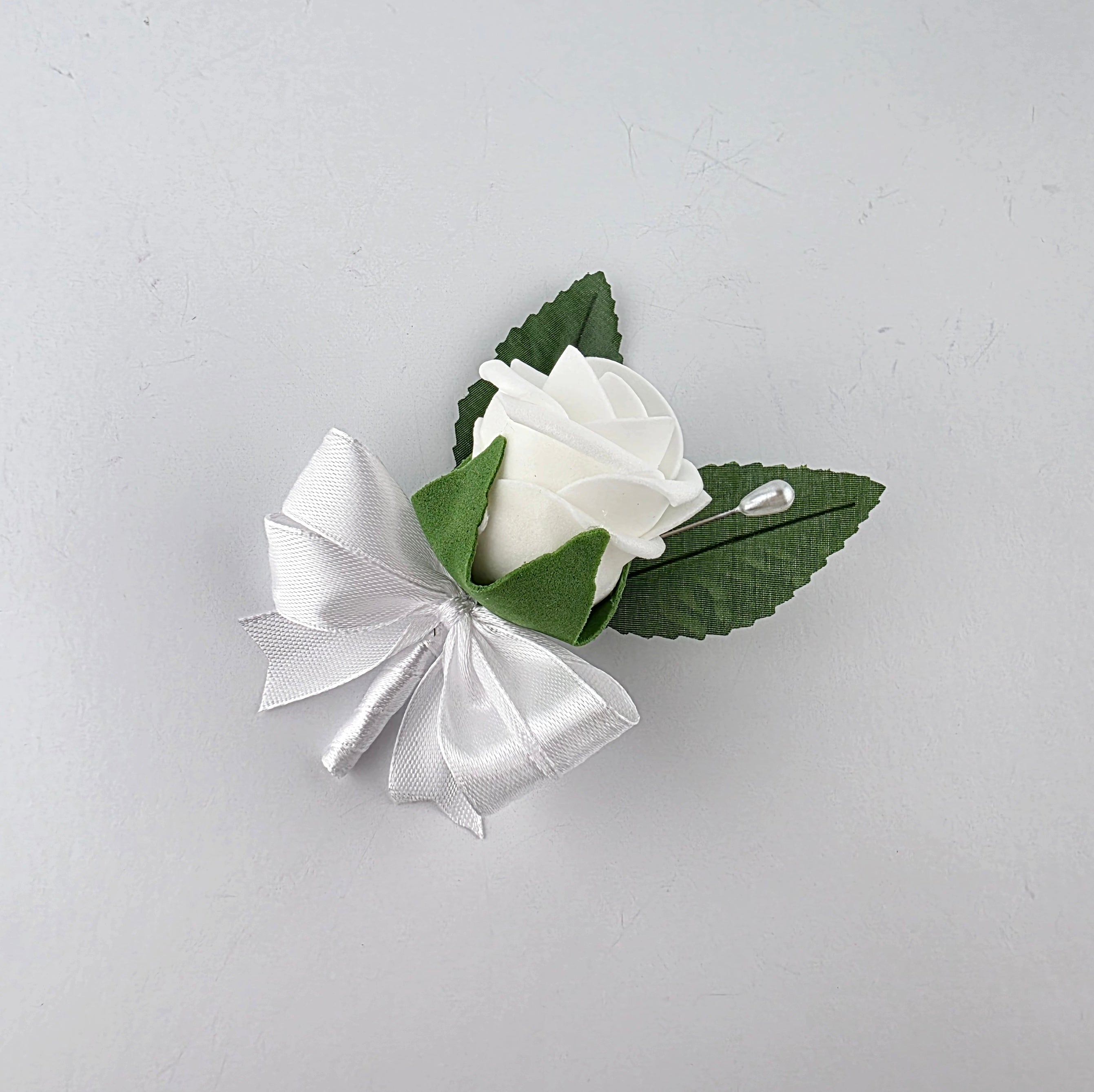 kids white boutonniere