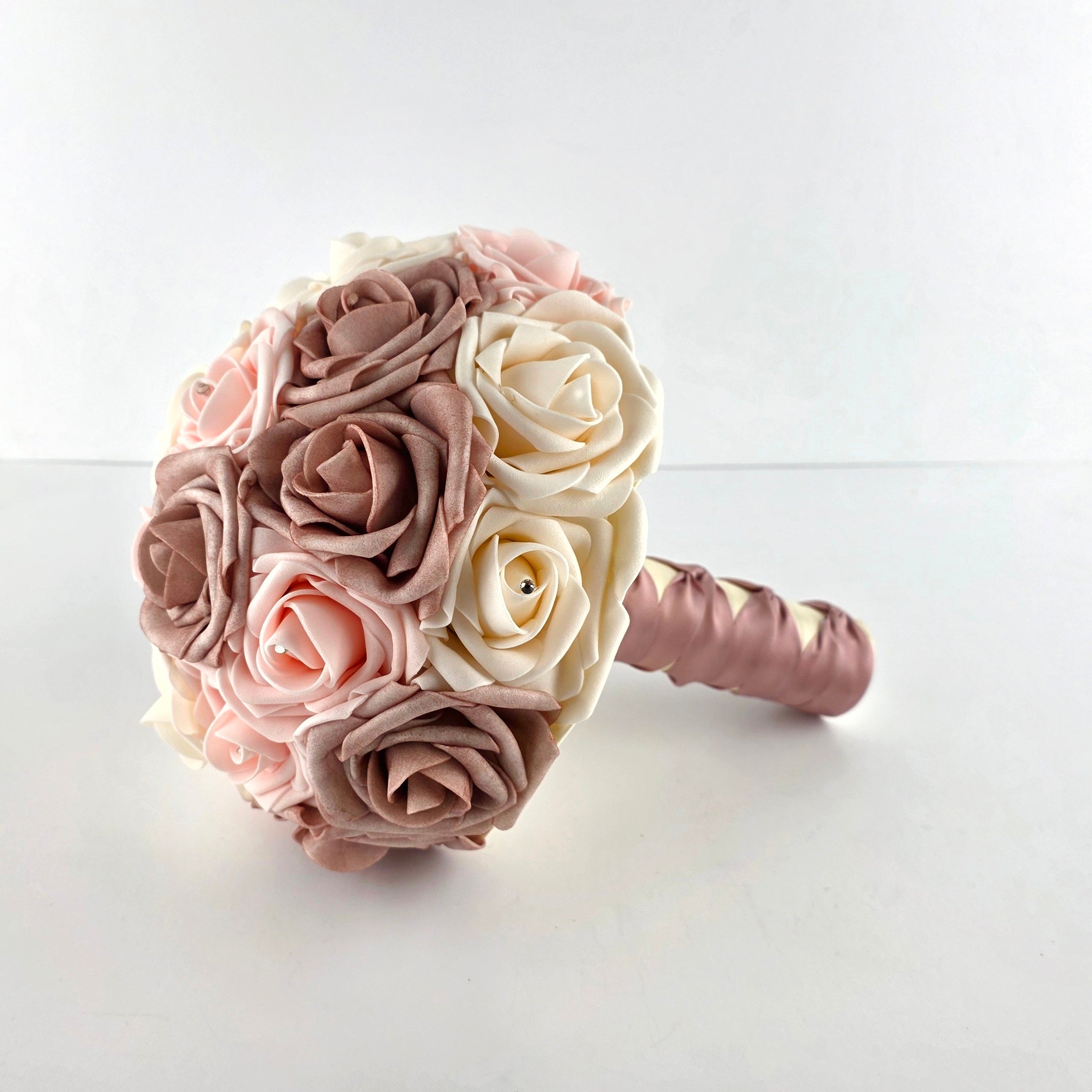 Blush, Cream, and Dusty Rose Wedding Bouquet