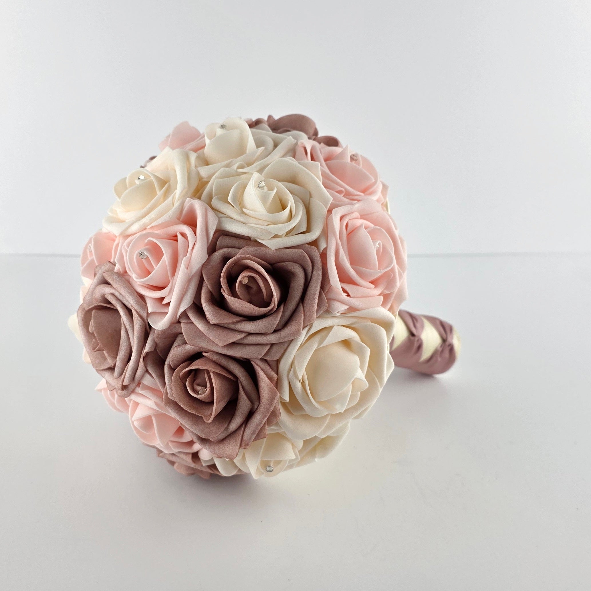Blush, Cream, and Dusty Rose Wedding Bouquet