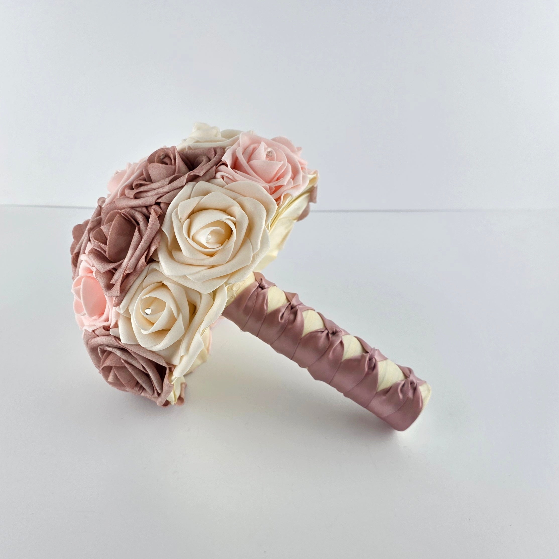 Blush, Cream, and Dusty Rose Wedding Bouquet
